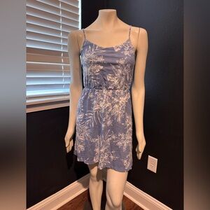 Old Navy Blue Floral Adjustable Strap Sleeveless Short Tropical Beach Dress XS